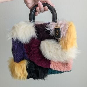 Coach Rogue 20 Shearling Patchwork